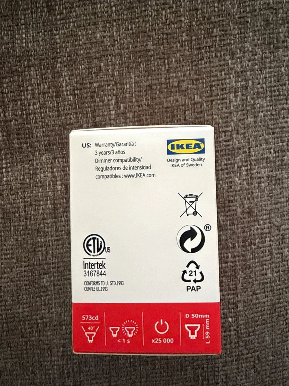 GU10 Solhetta LED Dimmable Bulb 50W